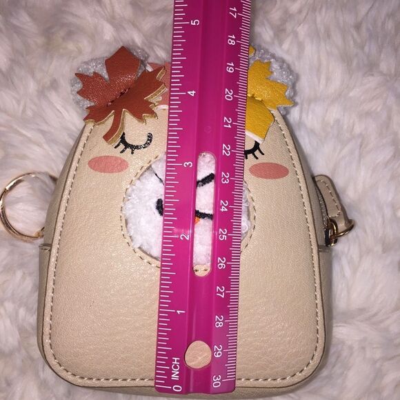Lauren Conrad Llama Coin Purse Mini Purse Fall Leaves Autumn Back to School - Picture 5 of 6